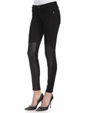 Rag and bone nwot Black lambskin Leather Panel Skinny Pants - Brand size 27